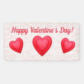 Valentijnsdag Fancy Rode Harten Spandoek (Horizontaal)