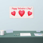 Valentijnsdag Fancy Rode Harten Spandoek (Beurs)