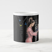 Valentijnsdag Fantasie Grote Koffiekop (Voorkant)
