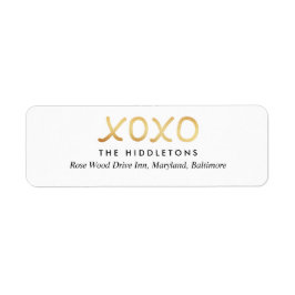 Valentijnsdag Faux Gold Foil XOXO Typografie Etiket