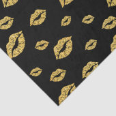 Valentijnsdag Faux Gold Glitter Lipstick Kiss Tissuepapier (Detail)