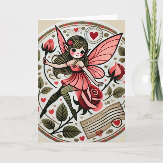 Valentijnsdag Fee Valentine Kaart (Voorkant)