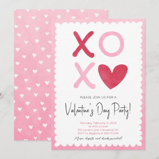 Valentijnsdag Feest Evenement Uitnodiging (Voorkant / Achterkant)