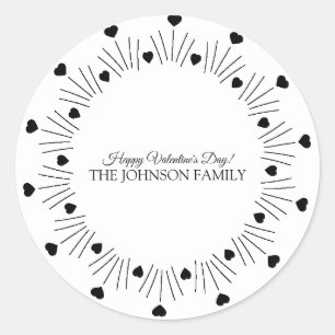 Valentijnsdag Feest Hand Getekende Harten Cirkelvo Ronde Sticker
