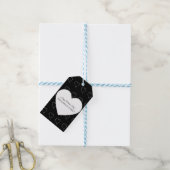 Valentijnsdag Feest Hand Getekende Harten Wit Grij Cadeaulabel (Met Touw)