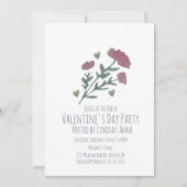 Valentijnsdag Feest Hart Waterverf Bloemen Kaart (Voorkant)