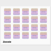 Valentijnsdag Feest Hartjes Regenboog Patroon Vierkante Sticker (Vel)