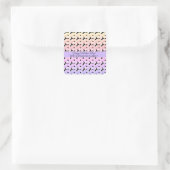 Valentijnsdag Feest Hartjes Regenboog Patroon Vierkante Sticker (Tas)