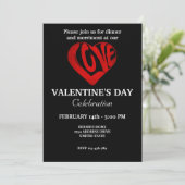 VALENTIJNSDAG FEEST MET RETRO HART  KAART (Staand voorkant)