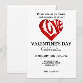 VALENTIJNSDAG FEEST MET RETRO HART  KAART (Voorkant / Achterkant)