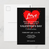VALENTIJNSDAG FEEST MET RODE HART LIEFDE BRIEFKAART (Voorkant / Achterkant)