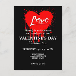 VALENTIJNSDAG FEEST MET RODE HART LIEFDE BRIEFKAART