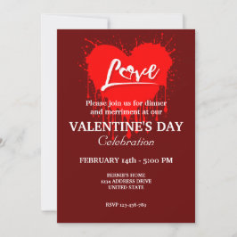 VALENTIJNSDAG FEEST MET RODE HART LIEFDE KAART
