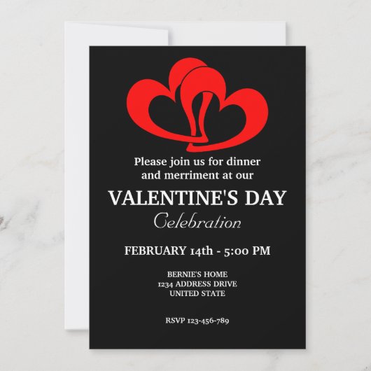 VALENTIJNSDAG FEEST MET RODE KOPPEL HART KAART (Voorkant)