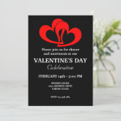 VALENTIJNSDAG FEEST MET RODE KOPPEL HART KAART (Staand voorkant)