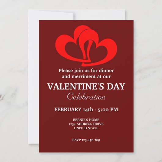 VALENTIJNSDAG FEEST MET RODE KOPPEL HART KAART (Voorkant)