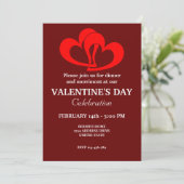 VALENTIJNSDAG FEEST MET RODE KOPPEL HART KAART (Staand voorkant)