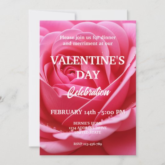 VALENTIJNSDAG FEEST MET RODE ROOS KAART (Voorkant)