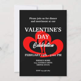 VALENTIJNSDAG FEEST MET TWEE HARTEN IN ROZE KAART