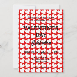 VALENTIJNSDAG FEEST MET WITTE HARTEN IN ROOD KAART