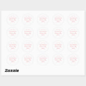 Valentijnsdag Feest Minimalistisch Roze Rood Ronde Sticker (Vel)