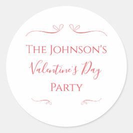 Valentijnsdag Feest Minimalistisch Roze Rood Ronde Sticker