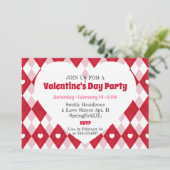 Valentijnsdag Feest Uitnodiging (Staand voorkant)