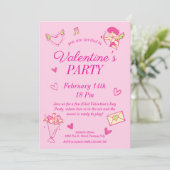 Valentijnsdag Feest Uitnodiging (Staand voorkant)