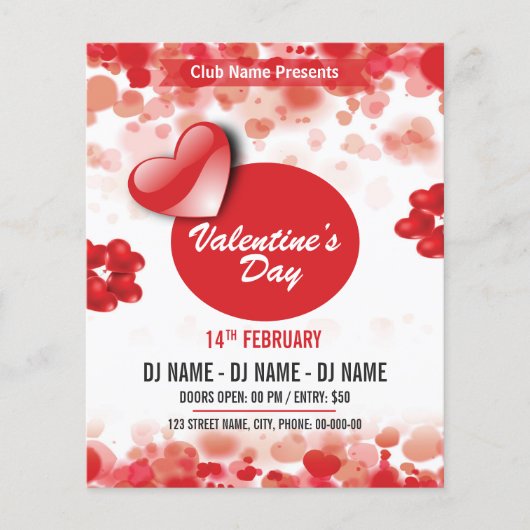 Valentijnsdag Feest Uitnodiging Flyer (Voorkant)