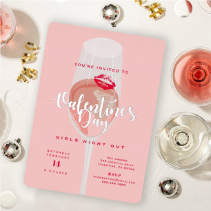 Valentijnsdag Feest Waterverf Roze Rosé Folie Uitnodiging