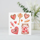 Valentijnsdag Feestdagenkaart (Staand voorkant)