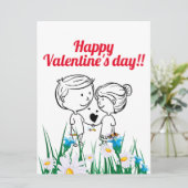 Valentijnsdag Feestdagenkaart (Staand voorkant)