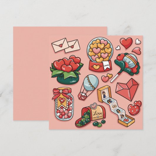 Valentijnsdag Feestdagenkaart (Voorkant / Achterkant)