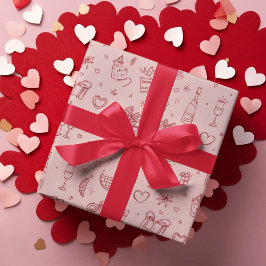 Valentijnsdag Feestelijk Patroon Inpakpapier