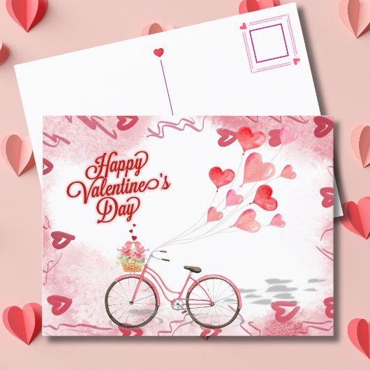 Valentijnsdag fietstocht van liefde feestdagenkaart