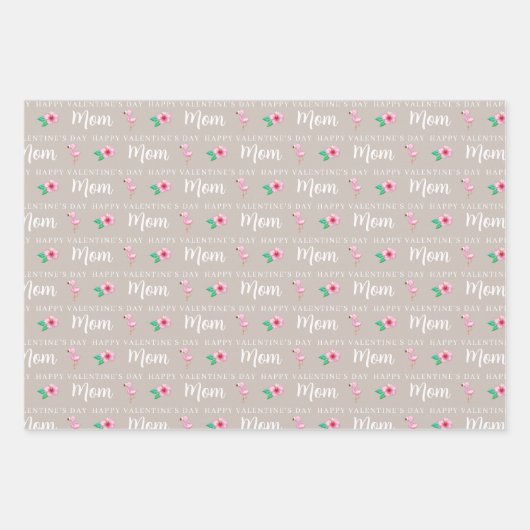 Valentijnsdag Flamingo Wrapping Paper Sheets (Voorkant 2)