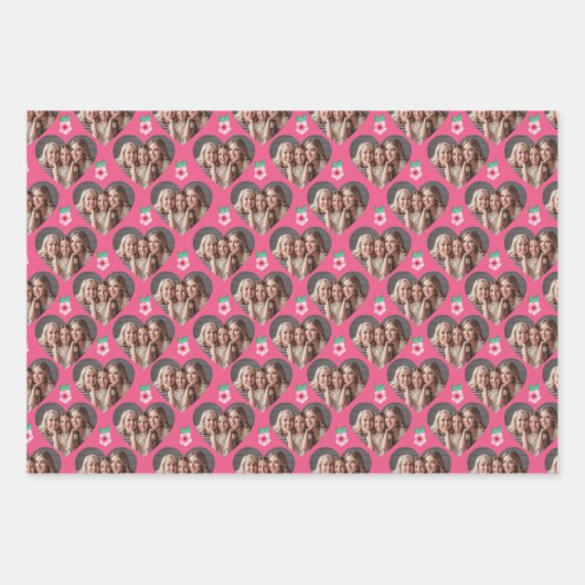 Valentijnsdag Flamingo Wrapping Paper Sheets (Voorkant)