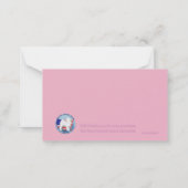 Valentijnsdag flat card 3,5X5 LOVE & Roze harten Notitiekaartje (Achterkant)