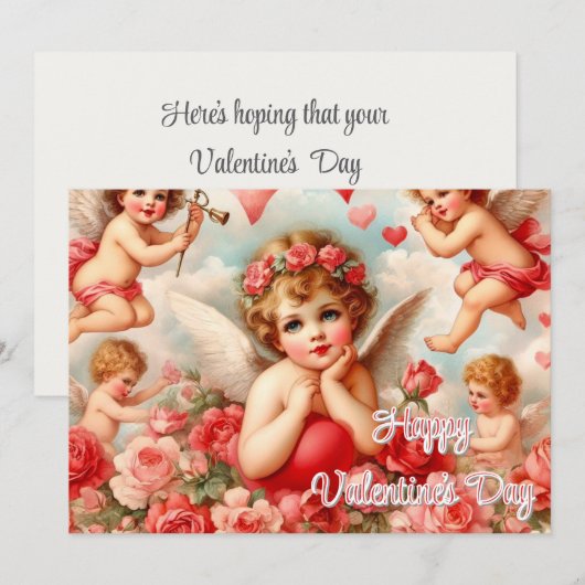 Valentijnsdag Flat Holiday Kaart (Voorkant / Achterkant)