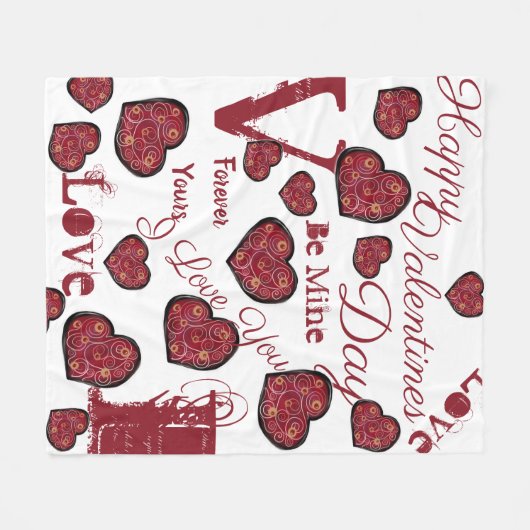 VALENTIJNSDAG FLEECE DEKEN (Voorkant (Horizontaal))