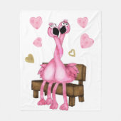 Valentijnsdag Fleece Throw Blanket Flamingos (Voorkant)