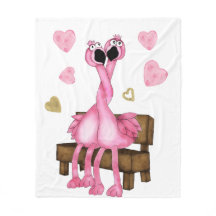 Valentijnsdag Fleece Throw Blanket Flamingos