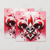 Valentijnsdag Fleur De Lis Kaart (Voorkant / Achterkant)