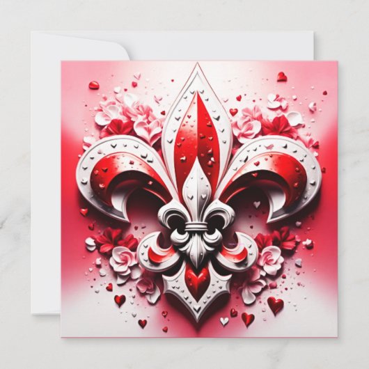 Valentijnsdag Fleur De Lis Kaart (Voorkant)