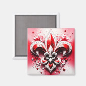 Valentijnsdag Fleur De Lis Magneet (Voorkant / Achterkant)