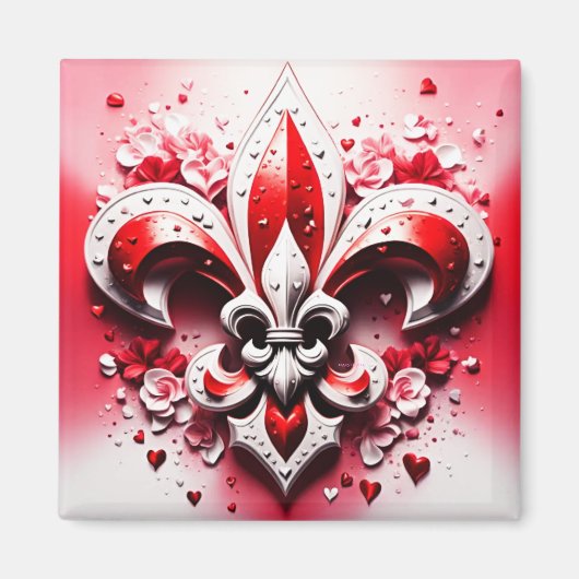 Valentijnsdag Fleur De Lis Magneet (Voorkant)