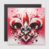 Valentijnsdag Fleur De Lis Magnetische Uitnodiging (Voorkant / Achterkant)