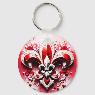 Valentijnsdag Fleur De Lis Sleutelhanger