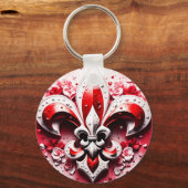 Valentijnsdag Fleur De Lis Sleutelhanger (Achterkant)