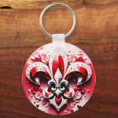 Valentijnsdag Fleur De Lis Sleutelhanger (Voorkant)